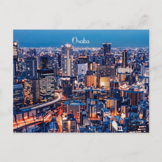 Osaka Japan stadspanorama foto Feestdagenkaart (Voorkant)