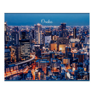 Osaka Japan stadspanorama foto Perfect Poster