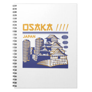 Osaka Japan Stedelijk Erfgoed Retro Reisontwerp Notitieboek