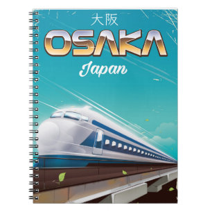 Osaka Japan Train Vintage poster Notitieboek