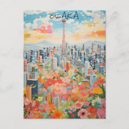 Osaka Japan Travel City Painting Aesthetic Briefkaart