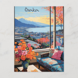Osaka Japan Travel City Painting Aesthetic Briefkaart