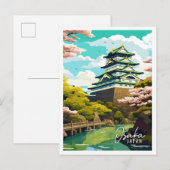 Osaka Japan vintage reisillustratie Briefkaart (Voorkant / Achterkant)