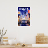 Osaka Japan Vintage Reizen Poster (Keuken)