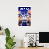 Osaka Japan Vintage Reizen Poster (Thuiskantoor)