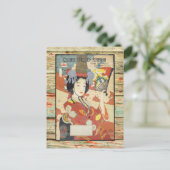 Osaka Japan Vintage Travel Poster Briefkaart (Staand voorkant)