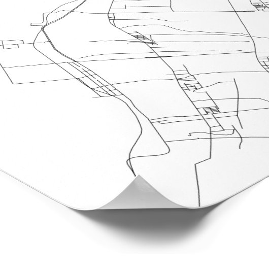 Osaka, Japan (zwart op wit) Poster (Hoek)