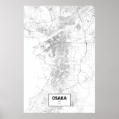 Osaka, Japan (zwart op wit) Poster (Voorkant)