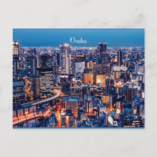 Osaka Japanse foto van cityscape Briefkaart (Voorkant)