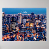 Osaka Japanse foto van cityscape Poster (Voorkant)