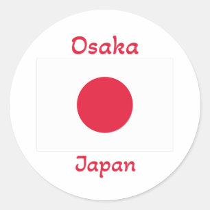 Osaka Japanse vlag Ronde Sticker