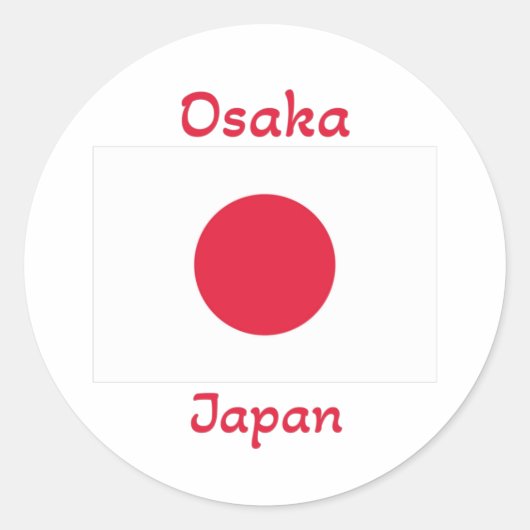 Osaka Japanse vlag Ronde Sticker (Voorkant)