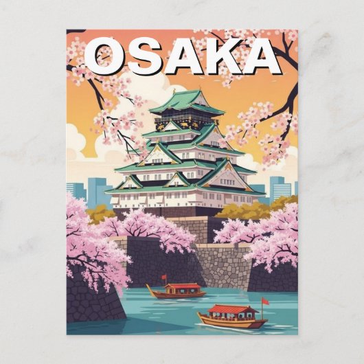 Osaka Kasteel Japan Briefkaart (Voorkant)
