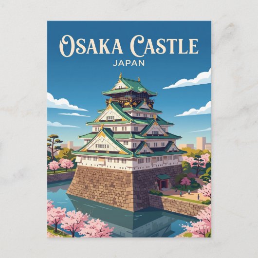 Osaka Kasteel Japan Briefkaart (Voorkant)