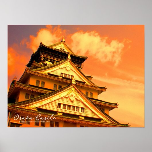 Osaka Kasteel (Zonsondergang ver.) Poster (Voorkant)