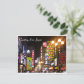 osaka neonverlichting briefkaart (Staand voorkant)