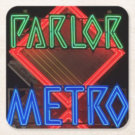 Osaka Pachinko Salon Neon Bord Vintage Japan Kartonnen Onderzetters