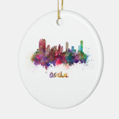 Osaka skyline in waterverf keramisch ornament (Links)