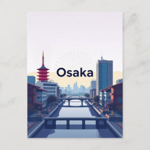 Osaka stad Japan vakantie groet Briefkaart