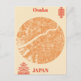 Osakmap Japan Briefkaart