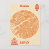 Osakmap Japan Briefkaart (Voorkant)