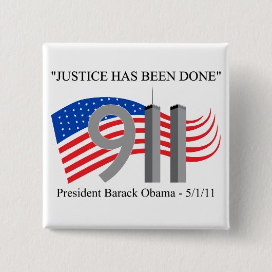 Osama Bin Laden - justitie is ingesteld Vierkante Button 5,1 Cm (Voorkant)