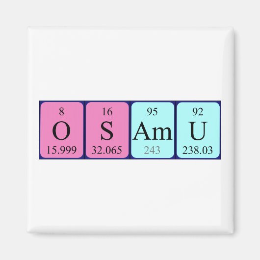 Osamu periodieke lijstnaam magnet (Voorkant)