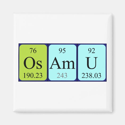 Osamu periodieke lijstnaam magnet (Voorkant)