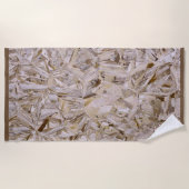 OSB Bouw Multiplex Bladen Print op een Grote Strandlaken (Voorkant)