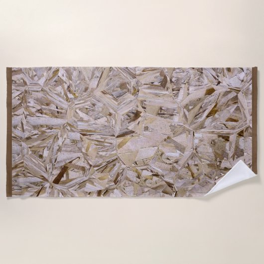 OSB Bouw Multiplex Bladen Print op een Grote Strandlaken (Voorkant)