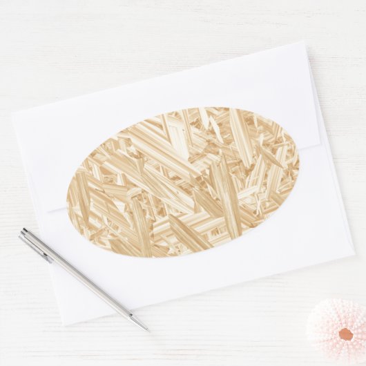 OSB-patroonchipboard vernieuwing Ovale Sticker (Envelop)