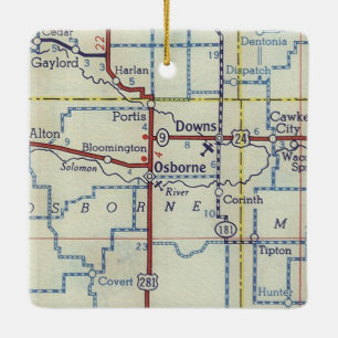 Osborne Kansas kaart Keramisch Ornament