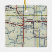 Osborne Kansas kaart Keramisch Ornament (Voorkant)