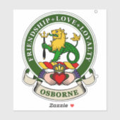 Osborne (Tipperary) Irish Family Crest Sticker (Vel)