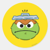 Oscar Angry Face Ronde Sticker (Voorkant)
