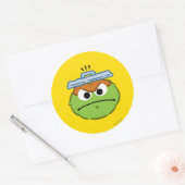 Oscar Angry Face Ronde Sticker (Envelop)