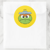 Oscar Angry Face Ronde Sticker (Tas)