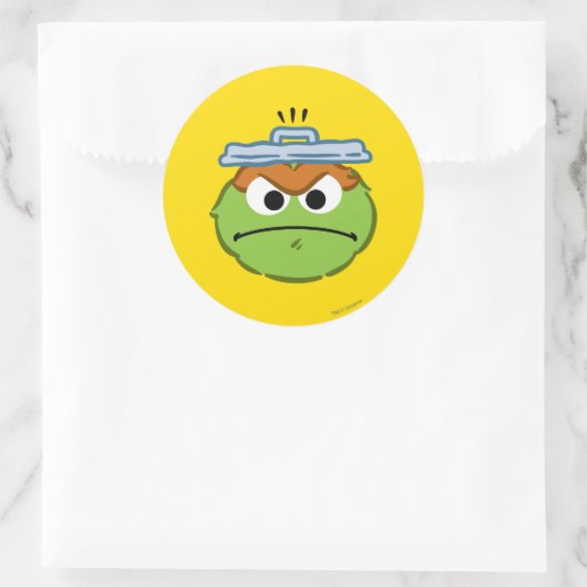 Oscar Angry Face Ronde Sticker (Tas)