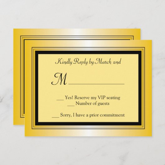 Oscar Award Party RSVP Briefkaart (Voorkant / Achterkant)