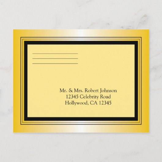 Oscar Award Party RSVP Briefkaart (Achterkant)