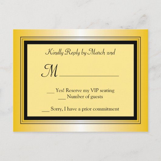 Oscar Award Party RSVP Briefkaart (Voorkant)