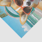 Oscar Chilt Even, Corgi op het Strand Tissuepapier (Detail)