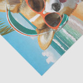 Oscar Chilt Even, Corgi op het Strand Tissuepapier (Detail)