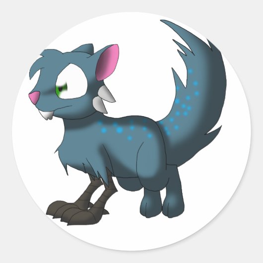 Oscar Chinchilla Kat Vogeldraak Hybride Ronde Sticker (Voorkant)