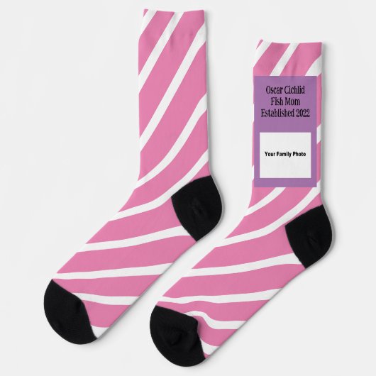 Oscar Cichlid Fish Mam Vastgesteld fotosjabloon Sokken (Links)