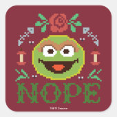 Oscar Cross-Stitch Vierkante Sticker (Voorkant)