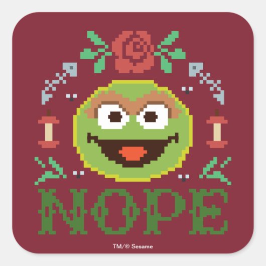 Oscar Cross-Stitch Vierkante Sticker (Voorkant)