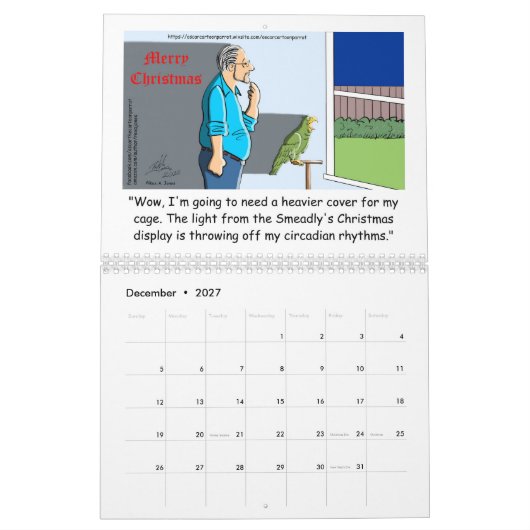 Oscar de Cartoon Parrot 2022 Agenda Kalender (Dec 2027)