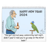 Oscar de Cartoon Parrot 2024 Kalender (Hoes)