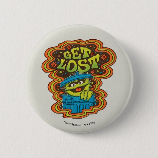 Oscar de Groentje | Psychedelisch Ronde Button 5,7 Cm (Voorkant)
